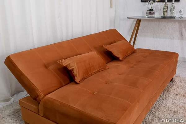 Sofá Cama Arpoador Veludo Larg. 1.85m - Imagem 3