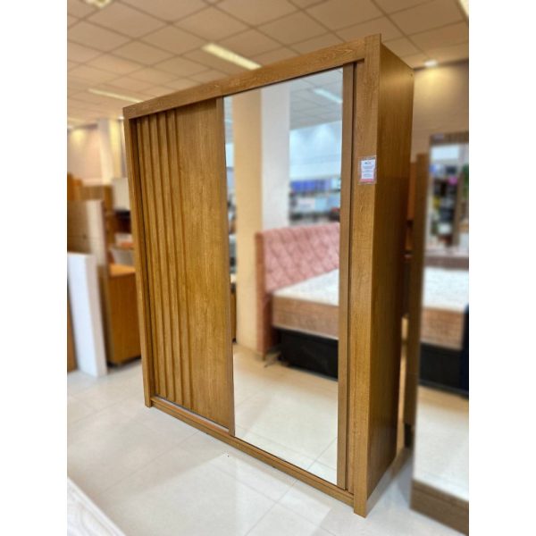 Guarda Roupa Lugano 2 Portas de Correr  1 Ripada 1 Espelhada 100% MDF
