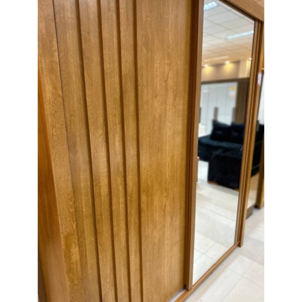 Guarda Roupa Lugano 2 Portas de Correr  1 Ripada 1 Espelhada 100% MDF - Image 4